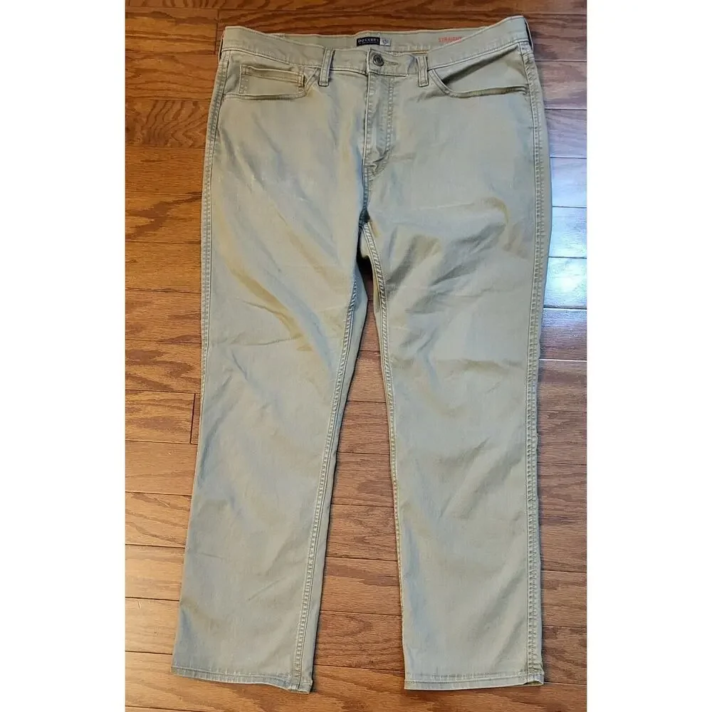 Dockers Khaki Pants Men Straight Fit 36 x 28 Cotton Twill